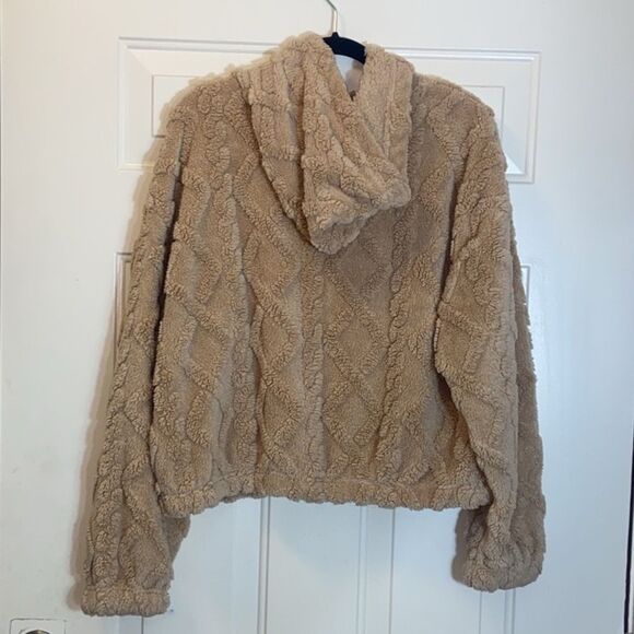 No Boundaries Cozy Tan Women's Jacket Sweater Size XL (16-18) - Picture 2 of 10